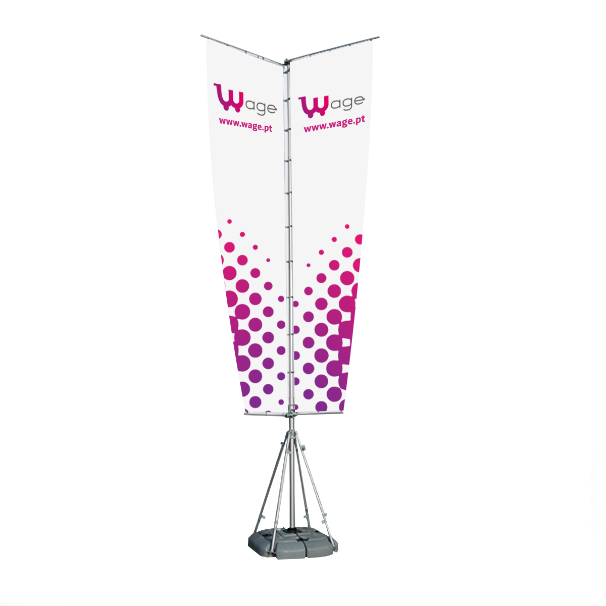 Outdoor Flag Model III (Triangle Style) - Square Water Support Base ...